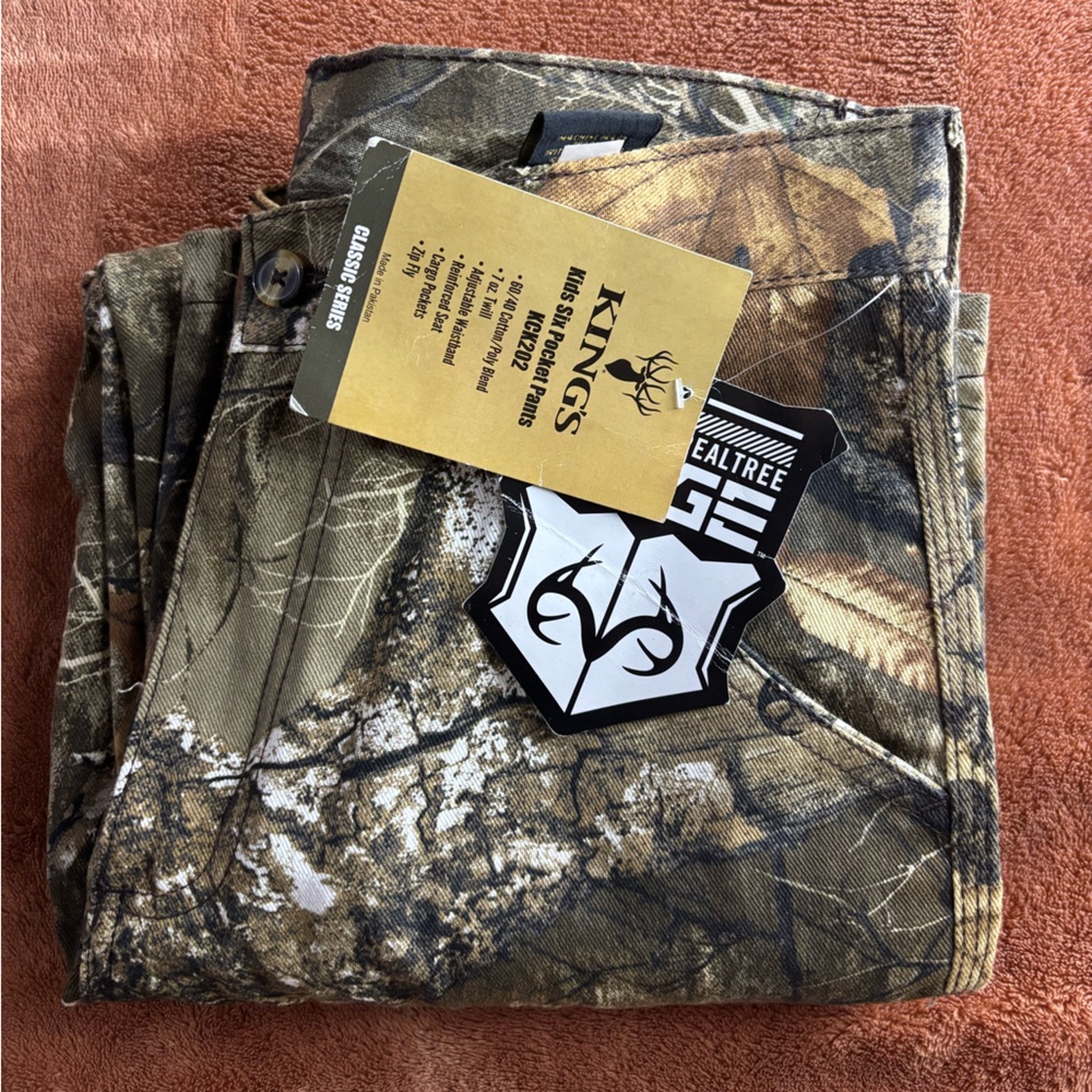 Kings Camo Realtree Edge Kids Six Pocket Hunting Cargo Pants 14/16 NWT - Picture 11 of 16